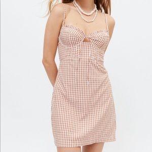 Urban Outfitters Kitty Bustier Gingham Mini Dress